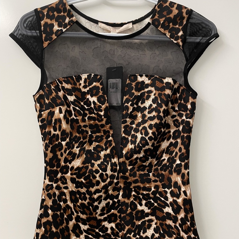 Guess Cheetah Low Cut Mesh Shirt